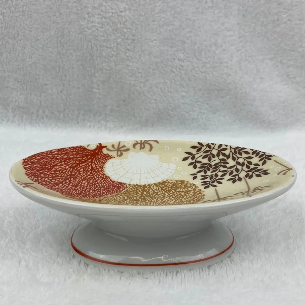 VTG MCM Pedastal Sea Coral Soap Dish Japan 5.5”